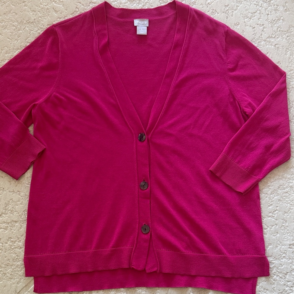 Chico's Pink Cardigan Sweater